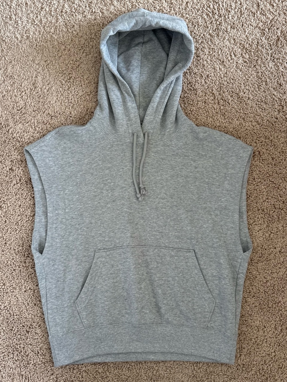 Grey Uniqlo sleeveless hoodie